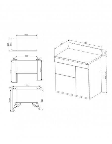 CENTRE DE CUISSON 90 CM SMEG TR93BL