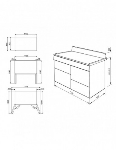 CENTRE DE CUISSON 110 CM SMEG TR4110BL1 Noir