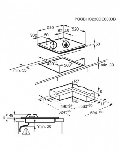 TABLE INDUCTION ENCASTRABLE GROUPE ELECTROLUX...