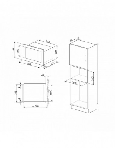 MICRO-ONDES GRILL ENCASTRABLE SMEG FMI425X Inox
