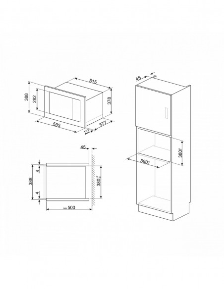 MICRO-ONDES GRILL ENCASTRABLE SMEG FMI425X Inox