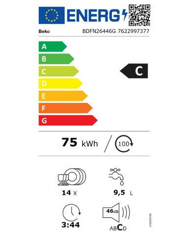 LAVE VAISSELLE 60 BEKO BDFN26446G