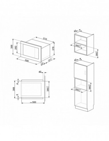 MICRO-ONDES GRILL ENCASTRABLE SMEG FMI125N Noir