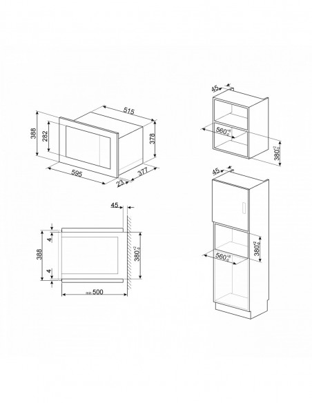MICRO-ONDES GRILL ENCASTRABLE SMEG FMI125N Noir