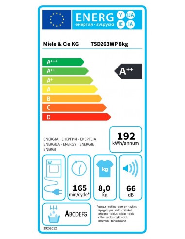 SECHE LINGE CONDENSATION MIELE TSD263W