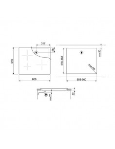 TABLE INDUCTION SMEG SI5633N 2
